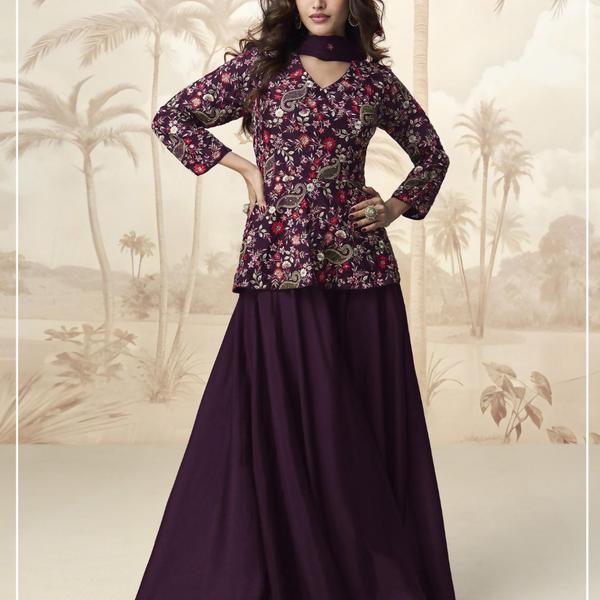 Anaita Purple Chiffon Embroidered With Sequins Work Salwar Suit - Distacart