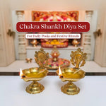 Thumbnail for Pujashree Chakra Shankh Diya Set – Decorative Puja Set for Home Temple & Worship - Dista