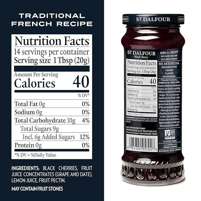 ST. DALFOUR Black Cherry Fruit Spread - Dista