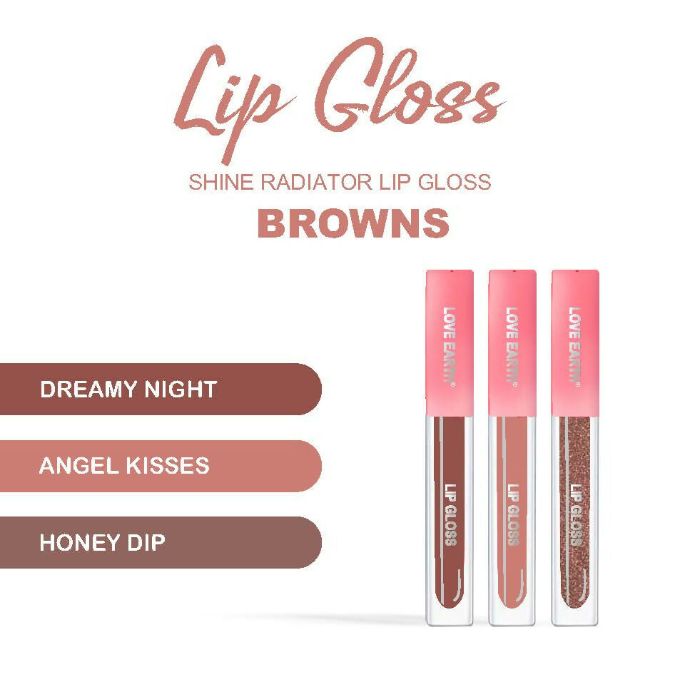 Love Earth Liquid Lip Gloss - Browns - Distacart