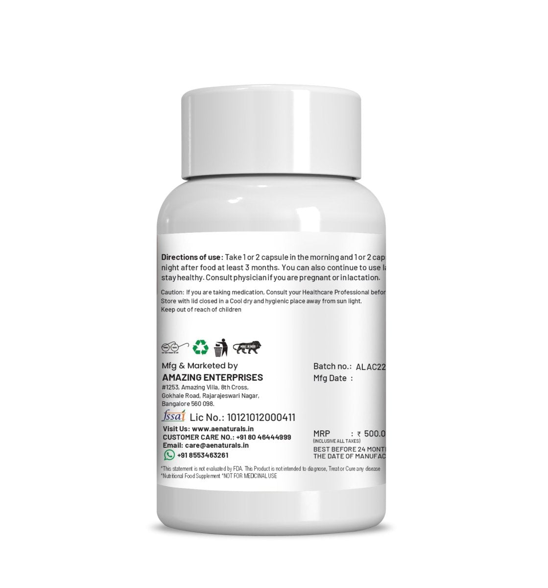 Ae Naturals L-Arginine Capsules - Distacart