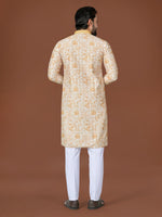 Thumbnail for Anaita L Yellow Lucknowi Silk Straight Kurta - Distacart