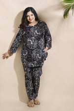 Thumbnail for Breathables Floral Cotton Co-Ord Set – Black - Dista