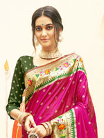 Thumbnail for Astita Silk Blend Magenta Saree