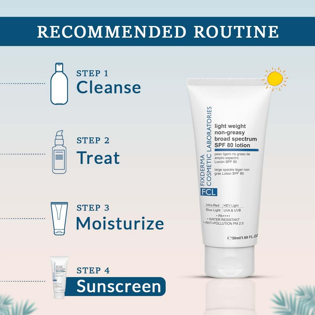 FCL Light Weight Non-Greasy Broad Spectrum SPF 80 Lotion - Distacart