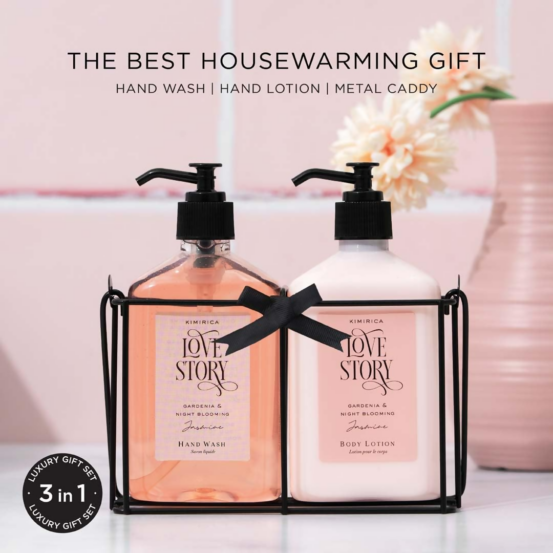 Kimirica Hand Wash & Hand Lotion Duo set Kit with Metal Caddy - Distacart