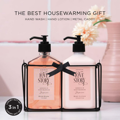Kimirica Hand Wash & Hand Lotion Duo set Kit with Metal Caddy - Distacart