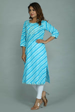 Thumbnail for Alvano Women's Stylish Cotton Blend Laheriya Kurti - Distacart