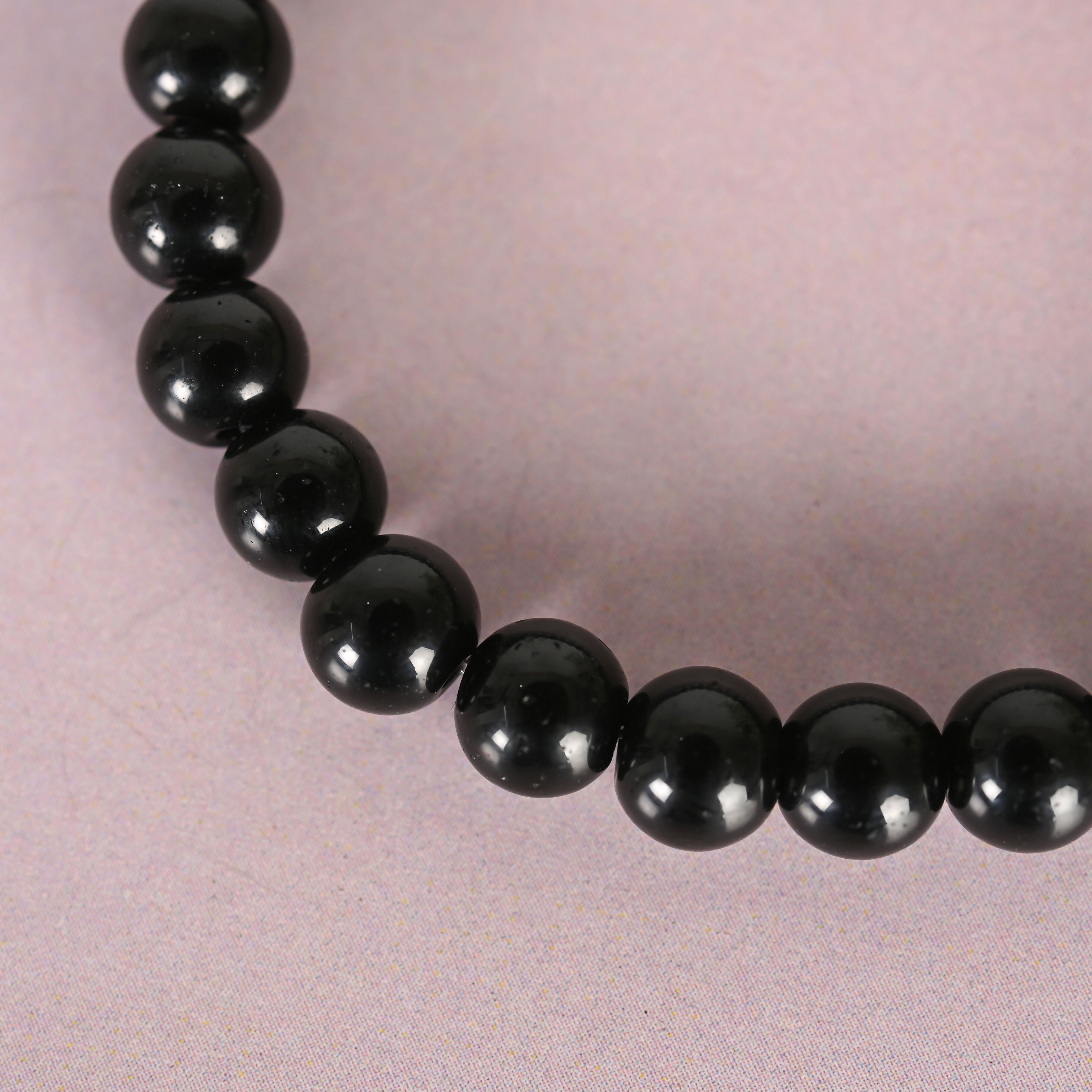 NVR Men & Women Black Marbel Crystal Elasticated Bracelet - Distacart