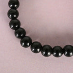 Thumbnail for NVR Men & Women Black Marbel Crystal Elasticated Bracelet - Distacart