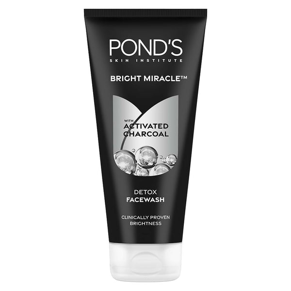 Ponds Bright Miracle Detox Facewash 10X Power of Activated Charcoal For Deep Cleaned Skin, Reveals Glow - Distacart
