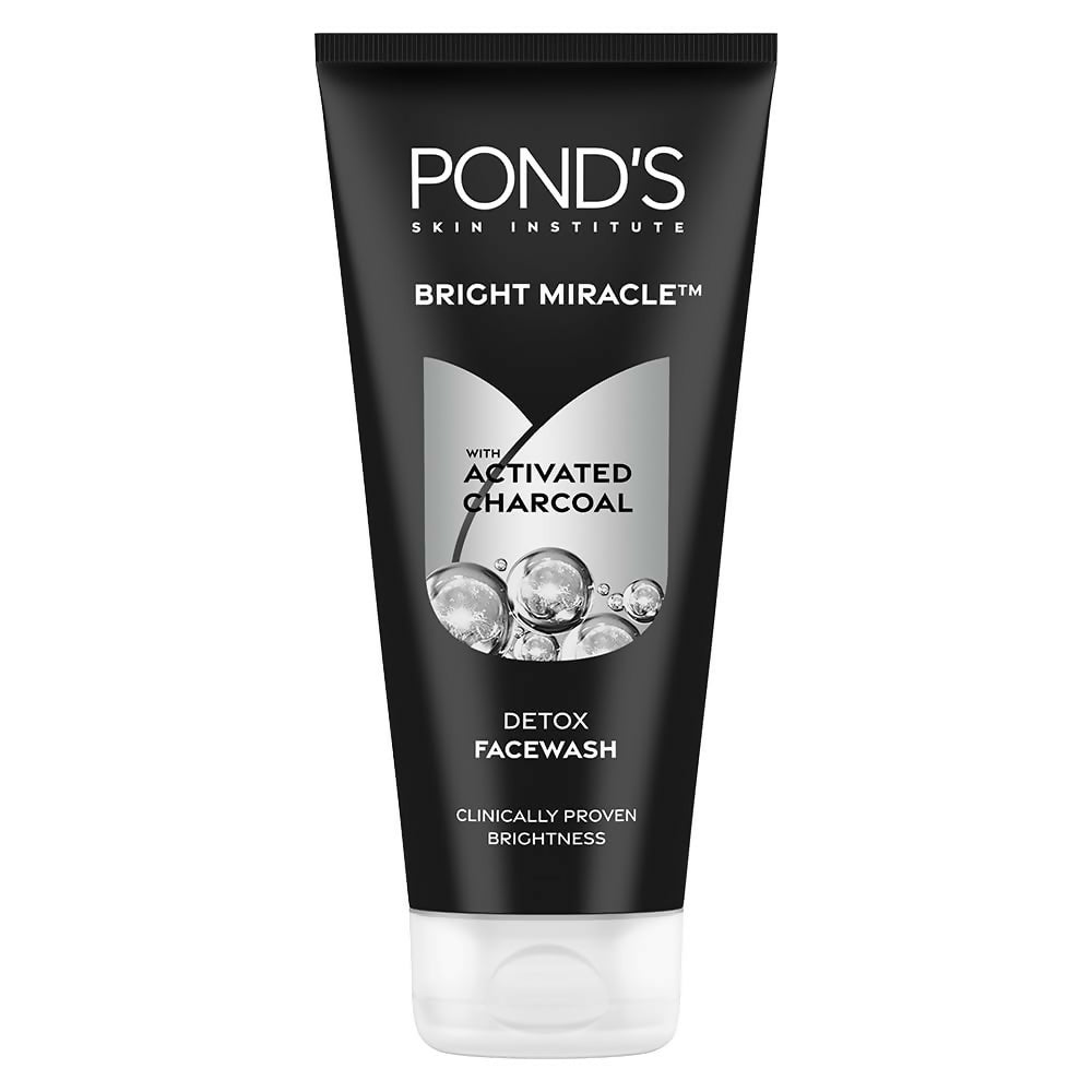 Ponds Bright Miracle Detox Facewash 10X Power of Activated Charcoal For Deep Cleaned Skin, Reveals Glow - Distacart