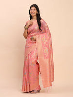 Thumbnail for Astita Linen Cotton Peach Saree