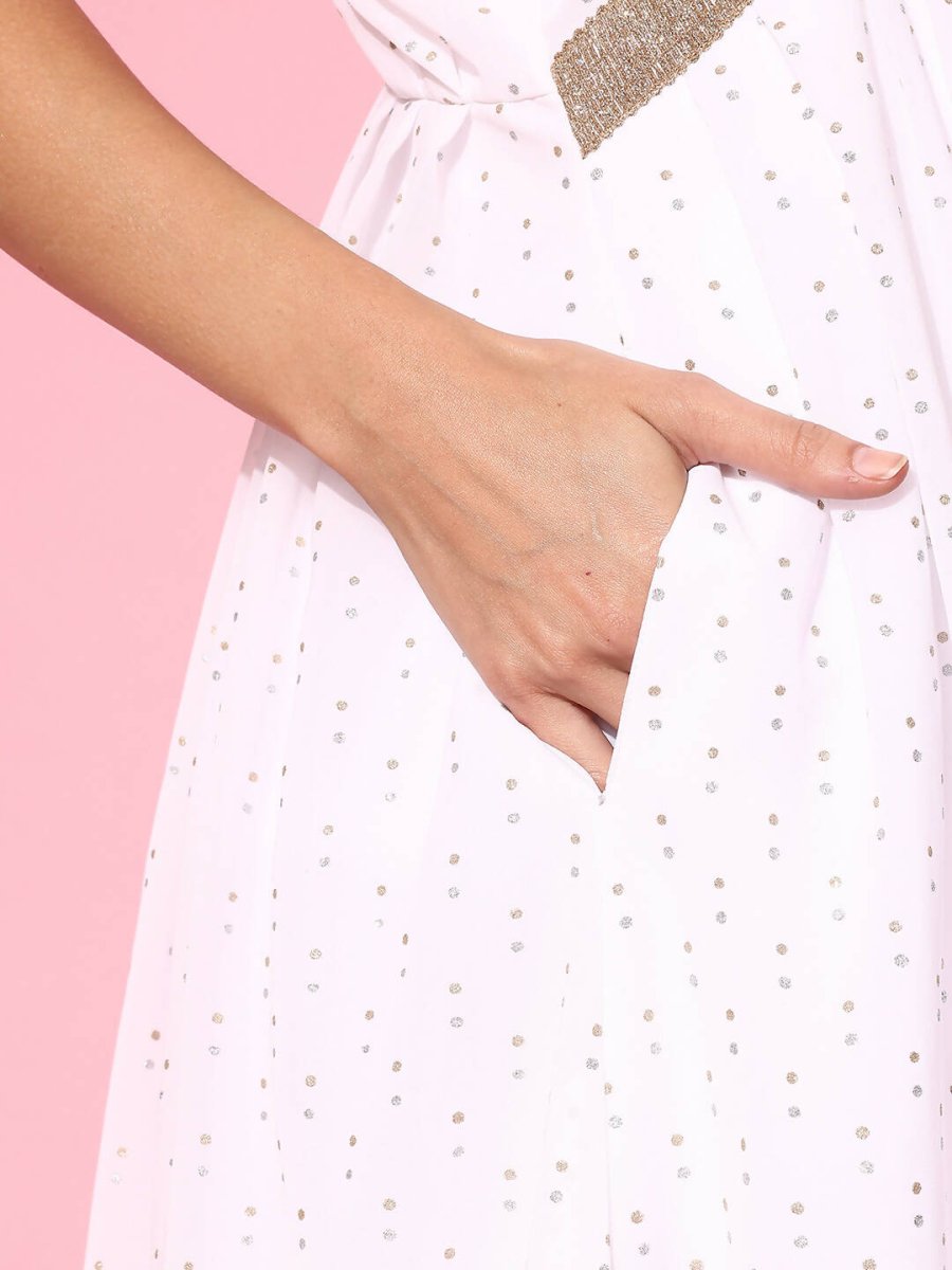 Ahalyaa Women's Traditional wear Ethnic Dress - White - Distacart