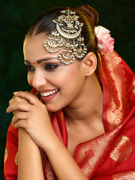 Ruby Raang 22k Gold Polished Kundan Passa