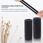 Thumbnail for Bronson Professional Hair Rubber Bands Ponytail Holder with Storage Box - Black - Dista