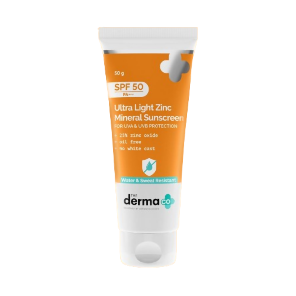 The Derma Co Ultra Light Zinc Mineral Sunscreen with SPF 50 - Distacart