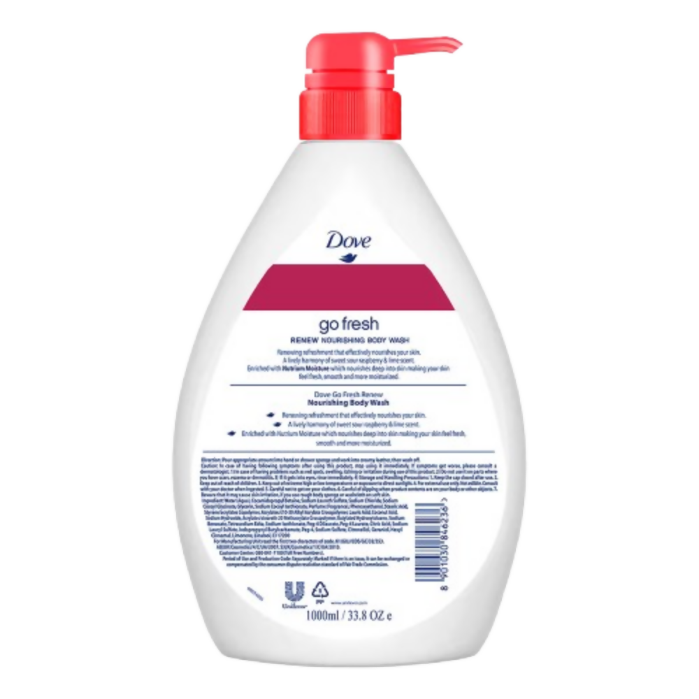 Dove Body Wash - Renew Raspberry & Lime Scent Nourishing - Distacart