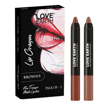 Love Earth Lip Crayon Non-Transfer Lipstick - Browns - Distacart