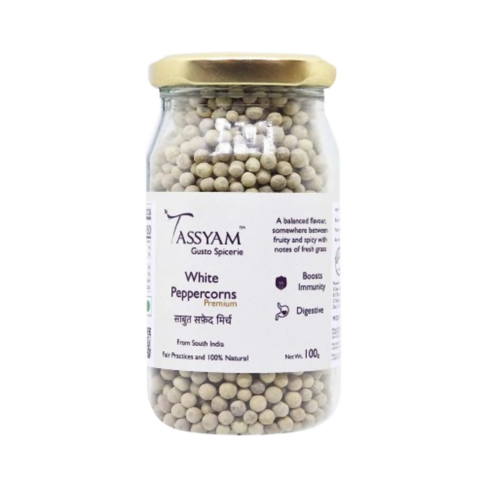Tassyam Organics White Peppercorns - Distacart