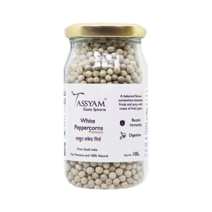 Tassyam Organics White Peppercorns - Distacart