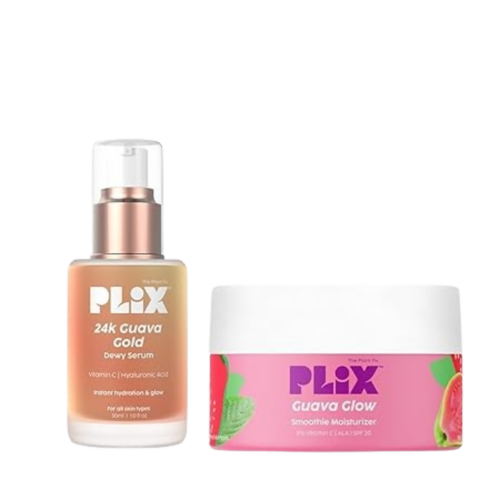 PLIX The Plant Fix Guava Glowy Kit With 24K Gold Dewy Serum & SPF 20 Moisturizer - Distacart