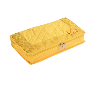 Asmaani Satin 7 Pocket Yellow Bow Jewellery Kit