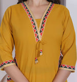 Thumbnail for Miravan Womens Yellow Kurta And Palazzo Set - Dista