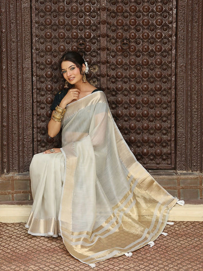 Shree Shyam Fashion Grey Cotton Saree - Distacart