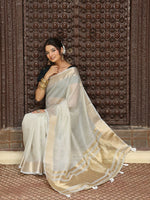 Thumbnail for Astita Grey Cotton Saree