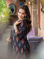 Thumbnail for Kalini Ethnic Motifs Printed Thread Work Straight Kurta With Trousers & Dupatta - Distacart