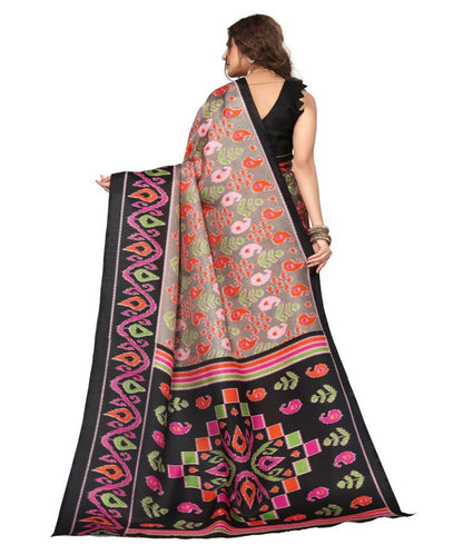 Vamika Black Printed Art Silk Saree - Distacart