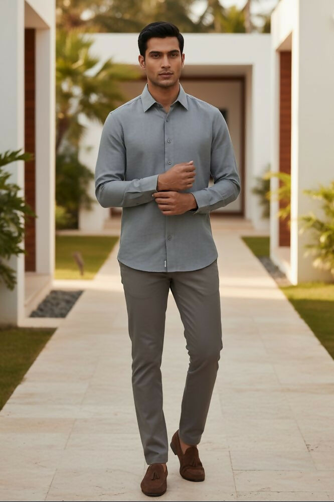 Driftline — Grey Cotton Shirt by Hilo Design - Dista