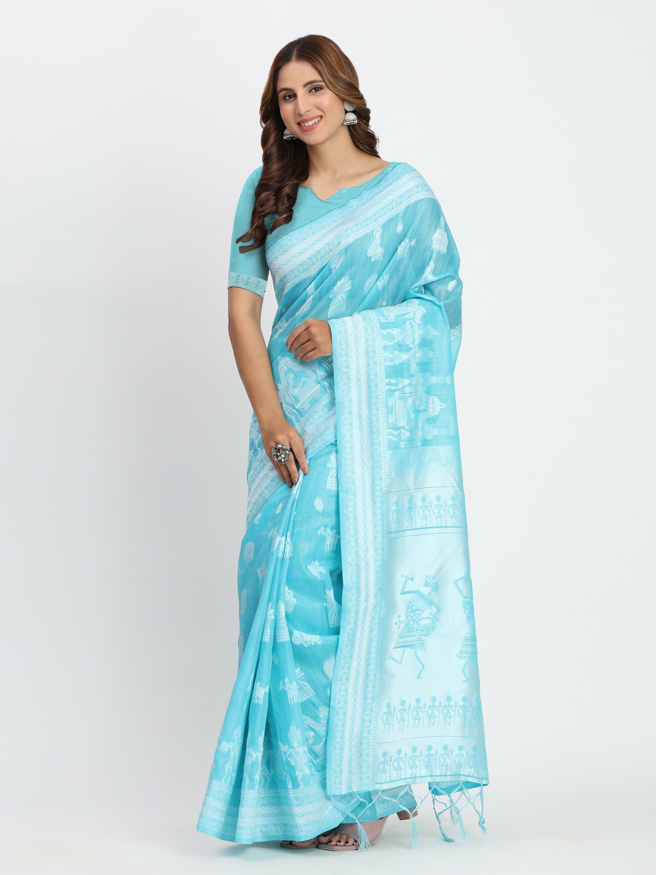 Astita Linen Cotton Grey Saree