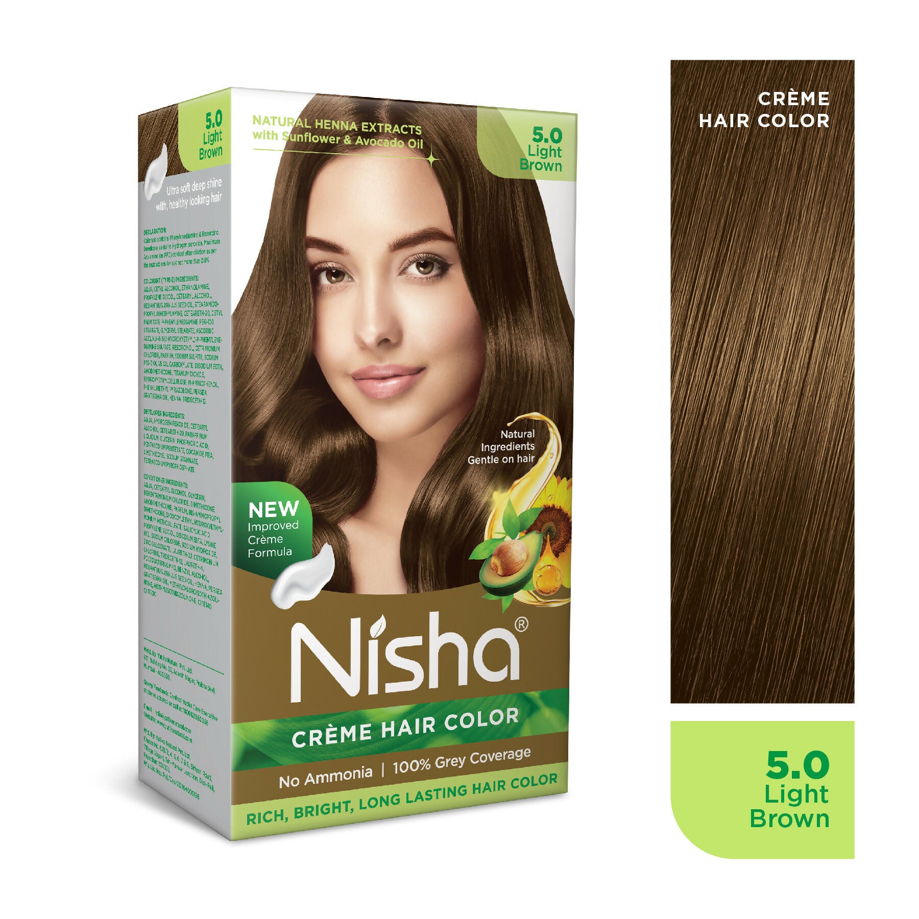 Nisha Creme Hair Color for Women - Light Brown - Distacart