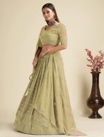 Thumbnail for Lehenga Mart Designer Wedding Lehenga Choli For Women - Mehndi - Distacart