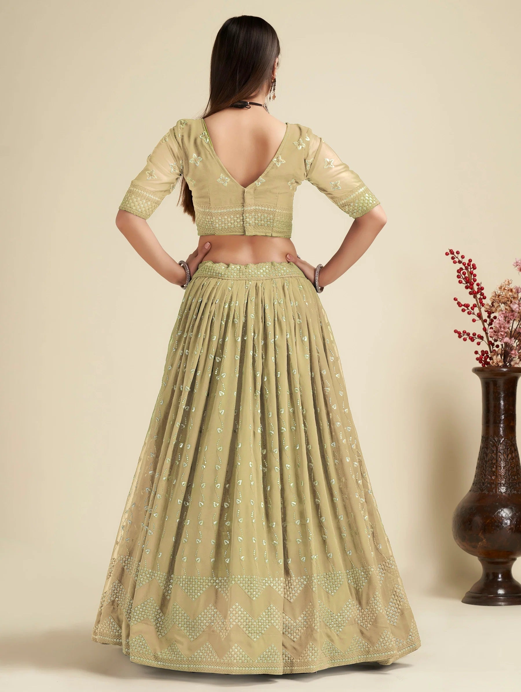 Lehenga Mart Designer Wedding Lehenga Choli For Women - Mehndi - Distacart