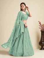 Thumbnail for Lehenga Mart Designer Wedding Lehenga Choli For Women - Pista - Distacart