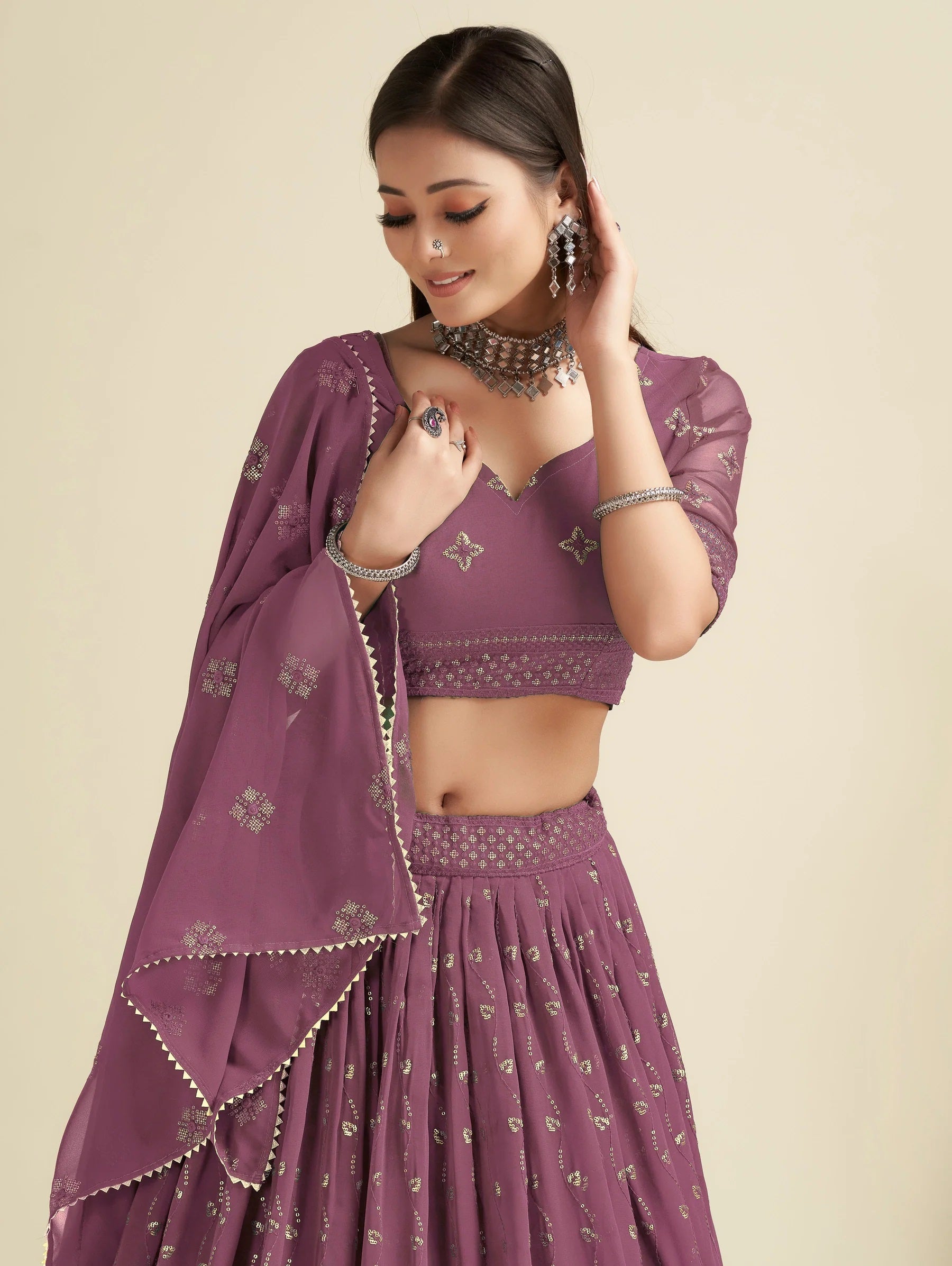 Lehenga Mart Designer Wedding Lehenga Choli For Women - Wine - Distacart
