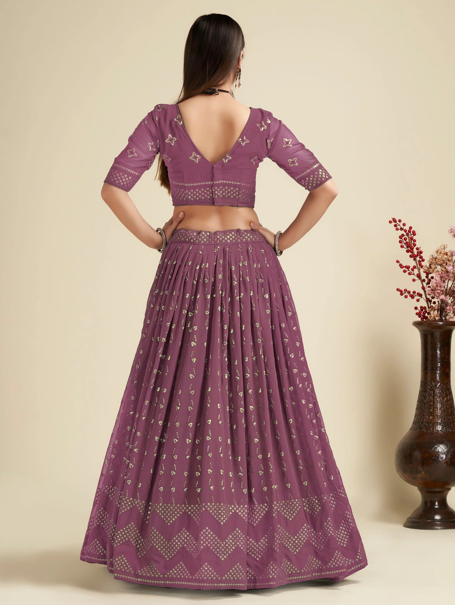 Lehenga Mart Designer Wedding Lehenga Choli For Women - Wine - Distacart