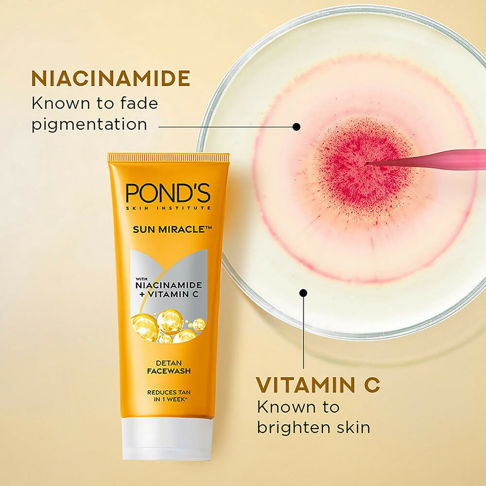 Ponds DeTan Face Wash With Niacinamide & Vitamin C - Distacart
