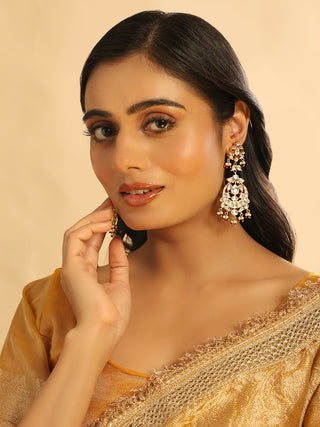 Nuyug 22K Gold Plated Serenoor Pearl Chandbali Earrings