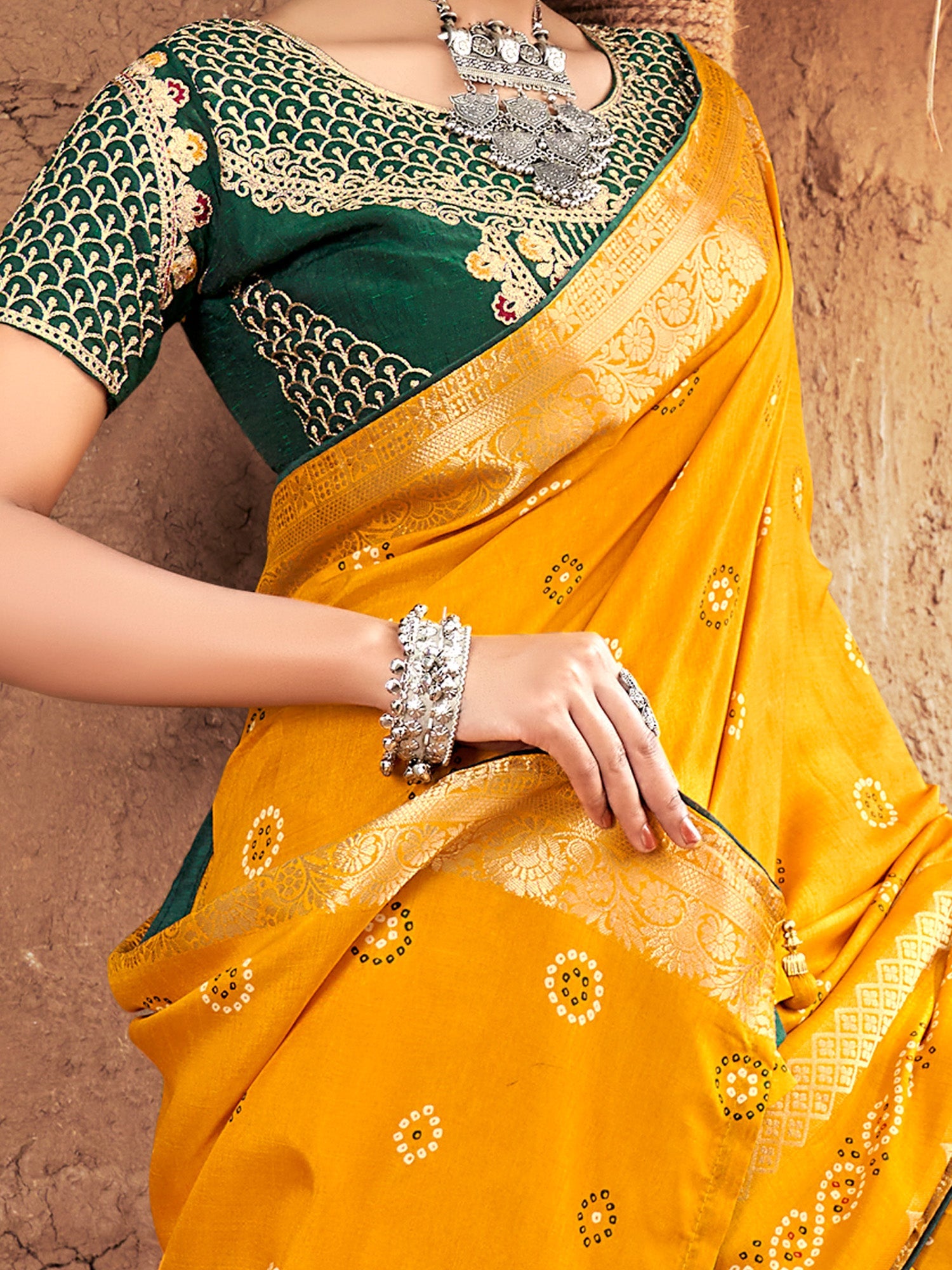 NOZ2TOZ Women's Pure Silk Yellow Woven Design Designer Saree With Blouse Piece - Distacart