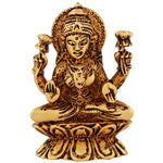 Thumbnail for Estele Gold-Polished goddess of wealth Laxmi Devi on lotus Idol for Home/Car decor