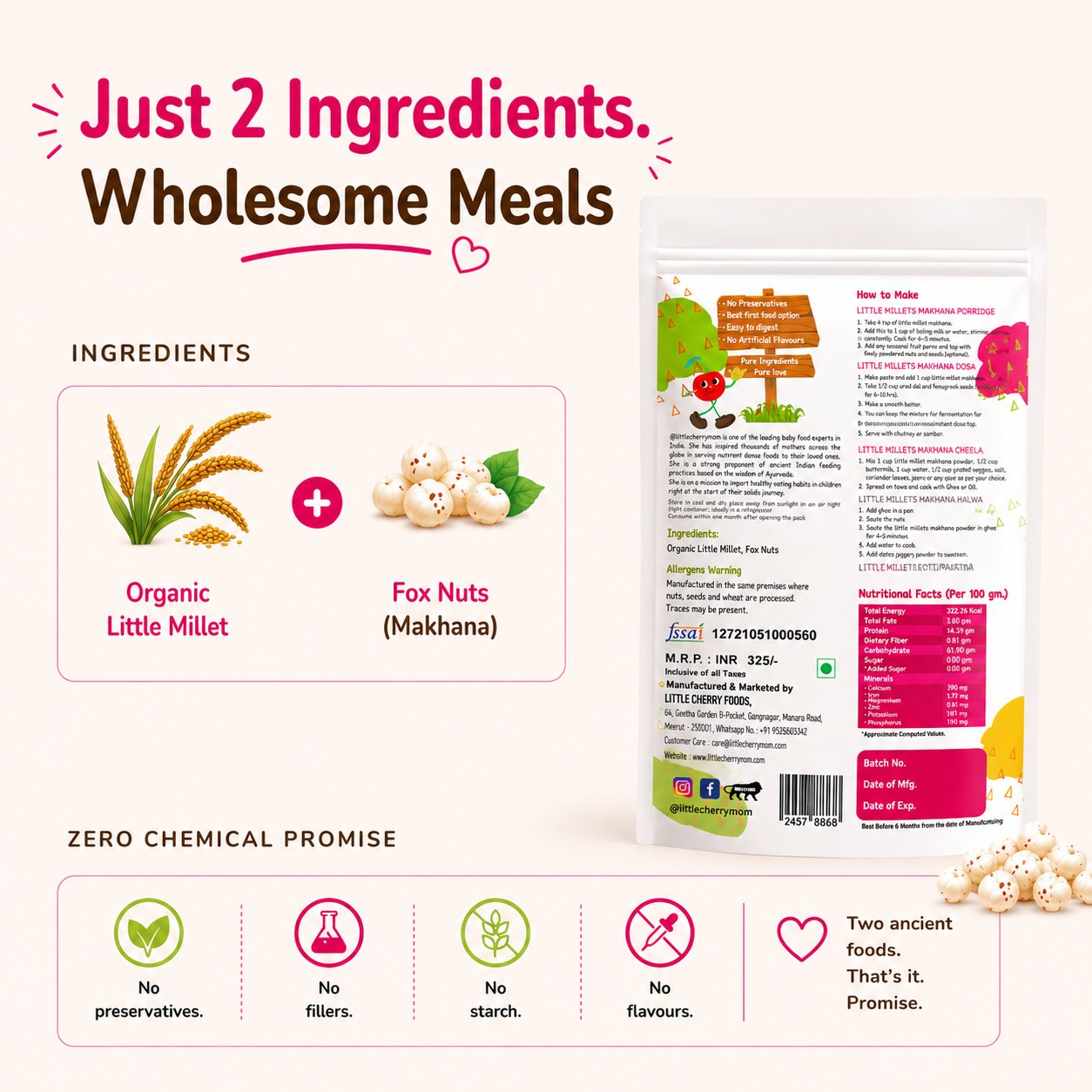 Littlecherrymom Little Millet Makhana Mix - Dista