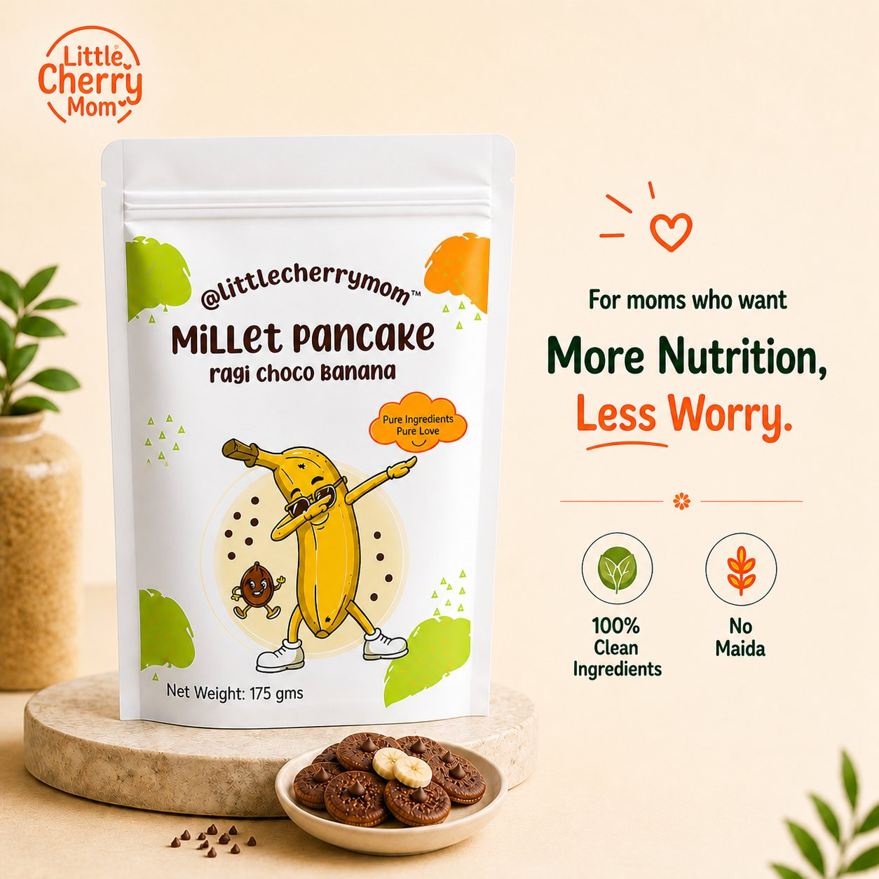 Littlecherrymom Pancake Mix Ragi Choco Banana - Dista