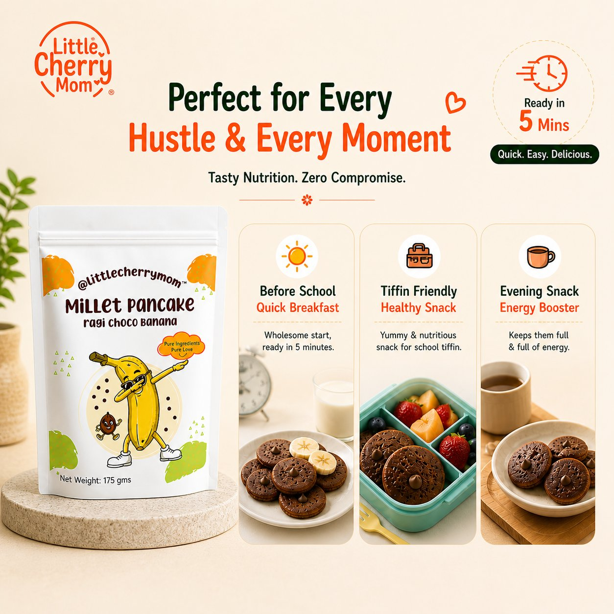 Littlecherrymom Pancake Mix Ragi Choco Banana - Dista