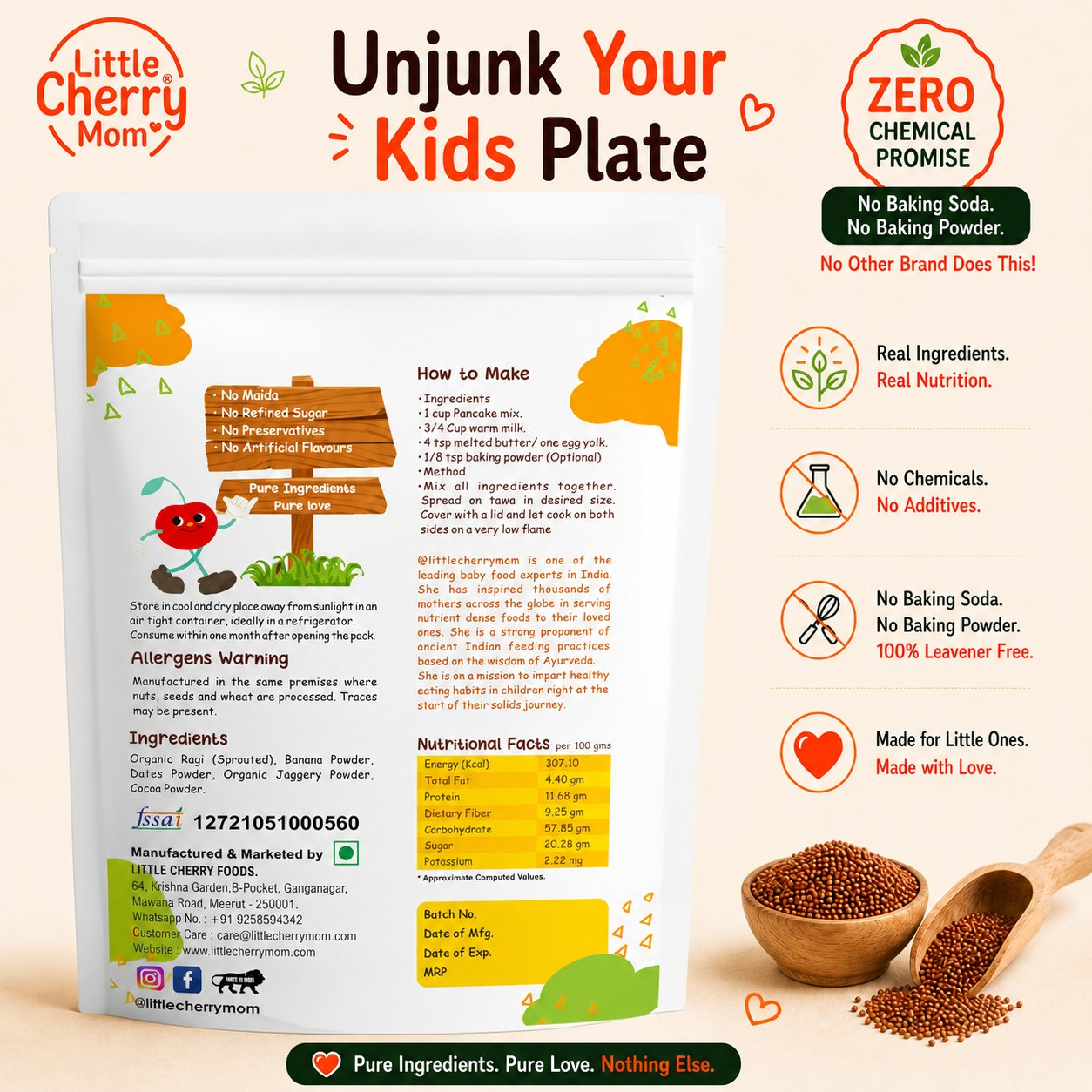 Littlecherrymom Pancake Mix Ragi Choco Banana - Dista