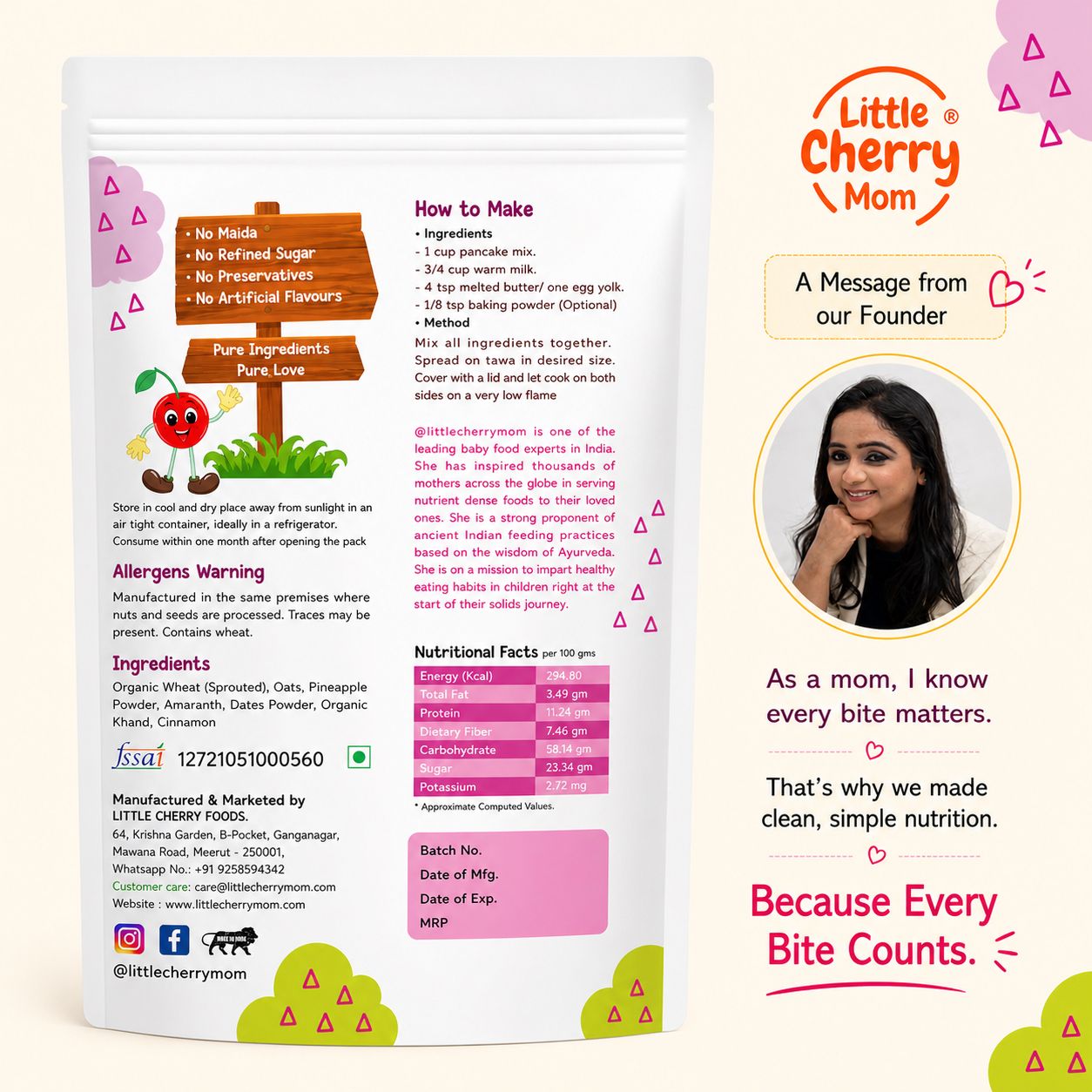 Littlecherrymom Pancake Mix Wheat Amaranth Pineapple - Dista