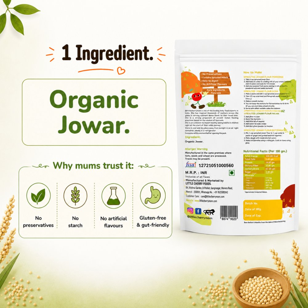 Littlecherrymom Sprouted Jowar Flour - Dista